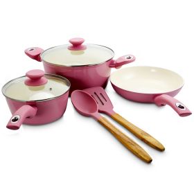 Gibson Home Plaza CafÃƒÂ© 7 Piece Aluminum Nonstick Cookware Set in Lavender