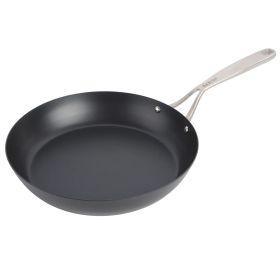 Babish 12 Inch Round Blue Carbon Steel Double Riveted Fry Pan in Black