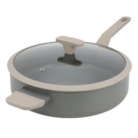 Oster Ambrose 4.5 Quart Nonstick Aluminum Saute Pan with Lid in Matte Grey