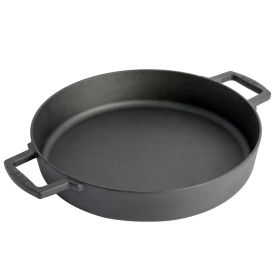 Babish 13 Inch Cast Iron Everyday Pan with Handles in Black