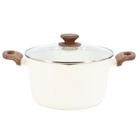 Oster Amberg Choice 4.7 Quart Cermic Nonstick Aluminum Dutch Oven with Lid in Linen