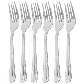 Gibson Home Tustin 6 Piece Stainless Steel Dinner Fork Flatware Set in Silver