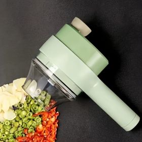 4 In 1 Vegetable Chopper Handheld Electric Vegetable Cutter Set Portable Wireless Garlic Mud Masher Garlic Press And Slicer Set Multifunctional Elect