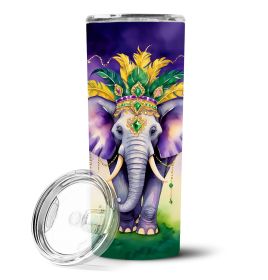 Elephant King of Mardi Gras Stainless Steel Skinny Tumbler Vacuum Double Walled Reusable Insulated Tumbler Travel Cup for Coffee Cocktails Gift with L