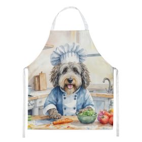 Bergamasco Sheepdog The Chef Apron Cooking Kitchen Server Baking Crafts Gardening for Adult Women Men, Unisex, Large, Multicolor