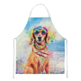 Dachshund Hippie Dawg Apron Cooking Kitchen Server Baking Crafts Gardening for Adult Women Men, Unisex, Large, Multicolor