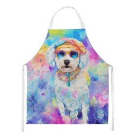 Bichon Frise Hippie Dawg Apron Cooking Kitchen Server Baking Crafts Gardening for Adult Women Men, Unisex, Large, Multicolor