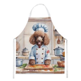 Chocolate Poodle The Chef Apron Cooking Kitchen Server Baking Crafts Gardening for Adult Women Men, Unisex, Large, Multicolor