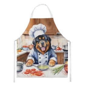 Tibetan Mastiff The Chef Apron Cooking Kitchen Server Baking Crafts Gardening for Adult Women Men, Unisex, Large, Multicolor