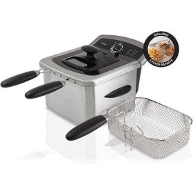 4L Deep Fryer, Stainless Steel, Electric (Color: White)